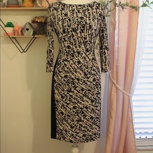Ralph Lauren Black & White Long Sleeve Dress